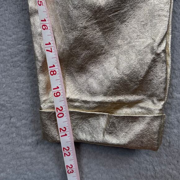 Zara Girls Metallic Gold Faux Leather Pants Made in Morocco Size 10  Edgy Kids - Picture 5 of 8